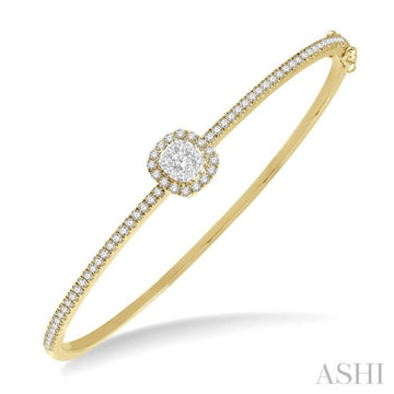 Stackable Cushion Shape Lovebright Diamond Bangle